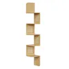 A wooden corner shelf unit with a zig-zag design. Produktbild-Vorschau