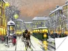 MuchoWow® Poster Gemälde - Ölgemälde - Winter - Straßenbahn Produktbild-Vorschau 1