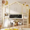 A child's bedroom with a loft bed, slide, and play area. Produktbild-Vorschau