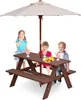 GOPLUS Kindermöbel, aus Tannenholz, Picknicktisch mit Bank Produktbild-Vorschau 1