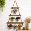 Échelle en bois décorative avec pot de fleurs suspendu, Voir les images du produit 2