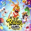 A vibrant marketing image for the game 'Rabbids Party of Legends' featuring multiple Rabbids characters in festive, stylized outfits, with game title and publisher logo prominently displayed. Produktbild-Vorschau