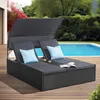 Juskys Polyrattan Doppelliege Syros - Outdoor Sonnenliege Produktbild-Vorschau 11