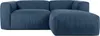 A blue sectional sofa with a corduroy texture is shown against a white background. Produktbild-Vorschau