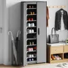 vidaXL Schuhschrank Grau 60x30x166 cm Stoff Produktbild-Vorschau 2