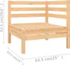 A corner section of a wooden outdoor lounge chair is shown against a white background with dimensions indicated. Produktbild-Vorschau