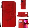 iPhone 13 Mini Hülle, Schmetterling Prägung Flip Leder Produktbild-Vorschau 1