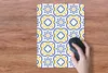 MuchoWow® Mauspad Mousepad Blume - Blau - Gelb - Kacheln - Produktbild-Vorschau 4