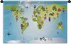MuchoWow® Wandteppich Wandbehang Weltkarte - Kinder - Natur Produktbild-Vorschau 1