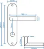 A technical drawing of a door handle set with dimensions indicated. Produktbild-Vorschau