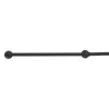 A black metal handrail mounted on a white background. Náhled obrázku produktu