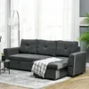 HOMCOM Schlafsofa Ecksofa mit Bettfunktion 3er Couch mit Produktbild-Vorschau 2