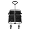 A black folding wagon with a silver frame and handle is shown against a white background. Produktbild-Vorschau