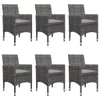 Gartenmöbel-Set 7-tlg. Grau Akazien-Massivholz, PE Rattan, Produktbild-Vorschau 5