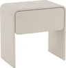 A single, modern, beige nightstand with a drawer is shown against a white background. Anteprima dell’immagine prodotto