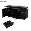 Credenza Merax con LED, cassettiera a 2 ante e 3 cassetti, Anteprima dell’immagine prodotto 8