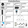 A list of accessories for a diesel heater, presented in a grid format with images and German text labels. Produktbild-Vorschau