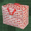 A large reusable storage bag with a vintage apple pattern. Produktbild-Vorschau