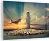 Bilder auf glas - Leuchtturm Wasser Meer Steine - 70x50cm - Produktbild-Vorschau 1
