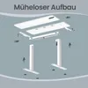 VASAGLE Höhenverstellbarer Schreibtisch, Schreibtisch Produktbild-Vorschau 7
