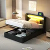 MODFU Lit Coffre 90x200 cm - Lit Simple avec Rangement, Voir les images du produit 1