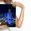 Obraz miasto nocą Warszawa ARCHITEKTURA 3D Dekoracja Podgląd zdjęcia produktu 4