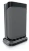 A black and gray ceramic heater shown from a slightly elevated side angle against a white background. Produktbild-Vorschau