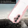 A pink and clear phone case is shown in a dynamic, action-oriented scene, suggesting durability and protection against drops. Produktbild-Vorschau