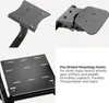 A collage of four images showing different mounting plates and a close-up of a pedal plate, with descriptive text. Anteprima dell’immagine prodotto