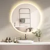 HOKO LED Wandspiegel Rund 80 cm Anti-fog Uhr Modernes Produktbild-Vorschau 1