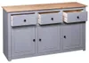 vidaXL Dressoir, grijs, 135x40x80 cm, grenenhout, Productafbeelding-voorbeeld 6
