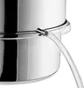 Close-up of a stainless steel pot with a clear plastic hose attached. Produktbild-Vorschau