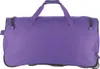 A purple duffel bag with wheels and handles is shown from the front. Voir les images du produit