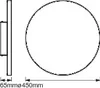 A technical drawing of a frameless LED panel, showing a side view and a front view with dimensions indicated. Produktbild-Vorschau