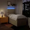 Design Möbel Boxspringbett mit Matratze Creme 100x200 cm Produktbild-Vorschau 5