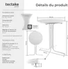 Table haute EREN pliable avec housse 90x110 cm - blanc, par Voir les images du produit 6