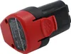 A close-up studio shot of a red and black power tool battery pack. Náhled obrázku produktu