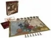 A board game box and its components, including a map and game pieces, are arranged on a white surface. Produktbild-Vorschau