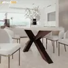A modern dining room with a round table and chairs. Produktbild-Vorschau