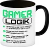 Gamer Logik Kaffeebecher Schwarz in grün Produktbild-Vorschau 1