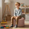Domarex Sitzpouf rund Ø45x25 cm,Pouf Hocker Wohnzimmer & Produktbild-Vorschau 3
