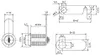 Technical drawing with dimensions of a lock cylinder. Produktbild-Vorschau
