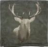 Kissenhülle Waldhirsch 45x45cm grün Samt Optik Produktbild-Vorschau 1