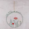 Willkommen Schild Ø30cm Türkranz Frühling Grün Wiese Produktbild-Vorschau 5