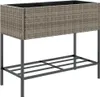 vidaXL Pflanzkübel mit Ablage Grau Poly Rattan Produktbild-Vorschau 1