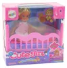 Lean Mini-Puppe Im Schlafanzug Kinderbett Rosa Set Produktbild-Vorschau 3