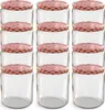 12x 405 ml zavařovací sklenice TO82 s červeno-bílým Náhled obrázku produktu 1