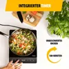 A person's hand interacting with an induction cooktop while cooking vegetables. Voir les images du produit