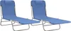 Two blue foldable lounge chairs on a white background. Produktbild-Vorschau