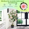 Umělá kamélie 90 CM, umělá květina v květináči s cementovou Náhled obrázku produktu 3